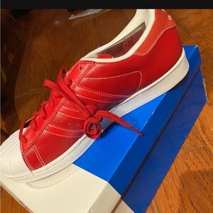 Adidas Superstar Sneakers - Scarlet and White